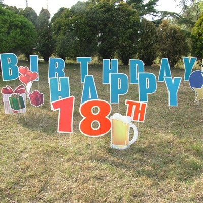 Corrugated Plastic Birthday Yard Sign